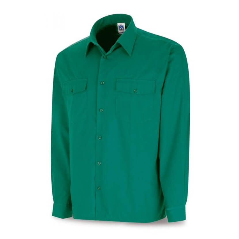 Camisa manga larga tergal verde 388-CVML - Referencia 388CMLV